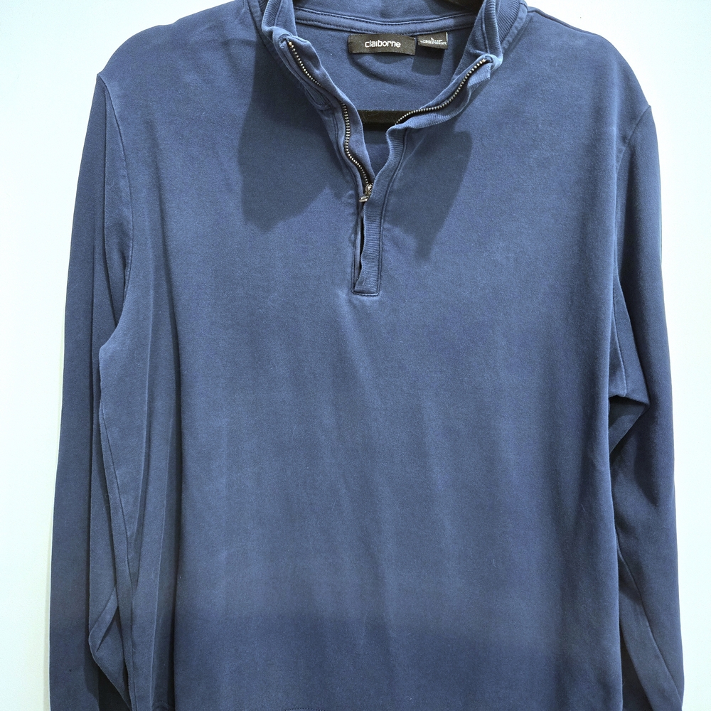 Claiborne Navy Quarter-Zip Pullover